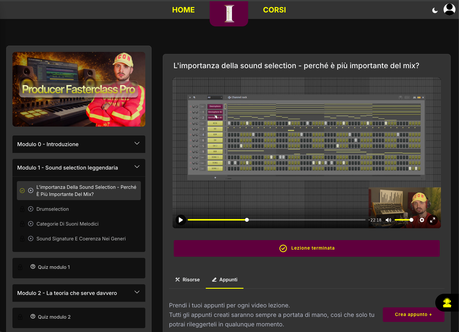Videolezione del corso Producer Fasterclass Pro